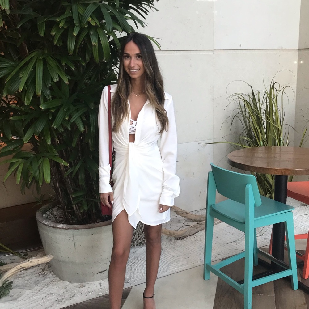 Long sleeve white dress